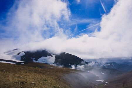 mountaintop in the cloudsの写真素材