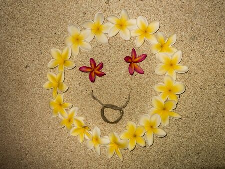 Smile and concept and frangipani flowersの写真素材