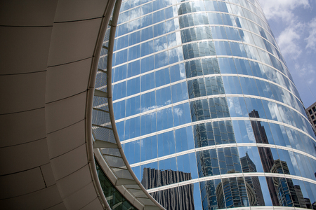 April, 2017, Houston, Texas: Lookng up at the 1500 Louisiana Street skyscraper in downtown houstonのeditorial素材