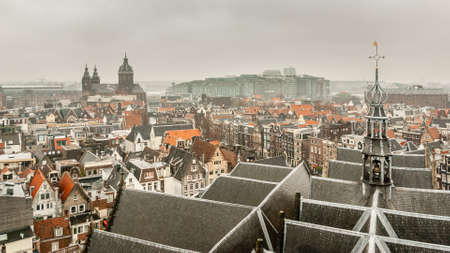 Aerial view over Amsterdamの写真素材