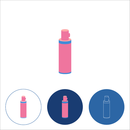 Hairspray icon. Hairdressing equipment. Editable stroke. Vector illustration. Simple icon for websites, web design, mobile app, info graphicsのイラスト素材