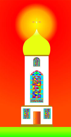 church sunsetのイラスト素材