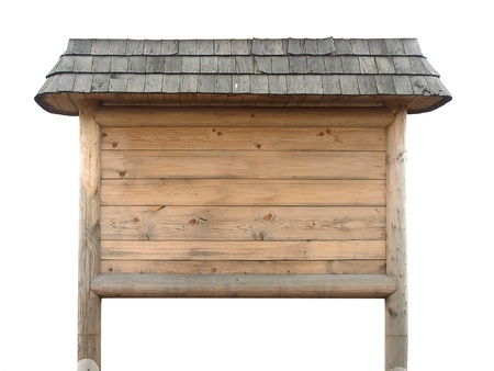 Rustic wooden board - realistic, isolated and blank.     の写真素材