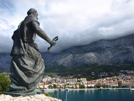 Statue of St. Peter in Makarska.の写真素材