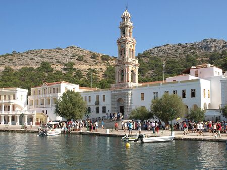 The Monastery of Panormitis on Symiのeditorial素材