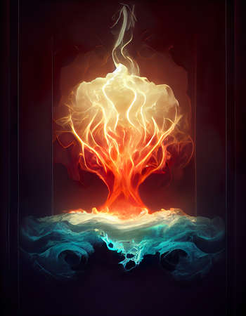 energy crisis, indsutry becoming a atomic bomb, abstract illustrationの素材