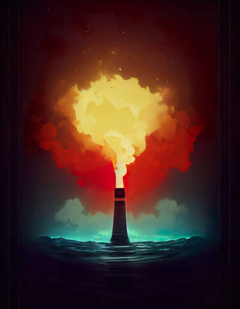 gas and industry destroying the world, energy crisis becoming fireの素材
