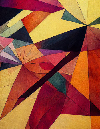 very abstract glass illustration in yellow and orange colors, autumn colors - renderの素材