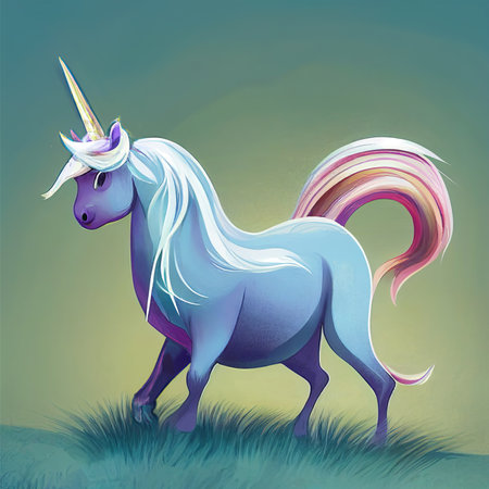 strong unicorn with different colors, cartoon illustration - cartoonの素材