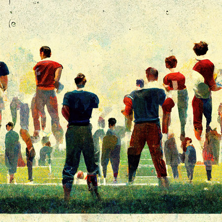 old american football styled illustration, sport contest poster, conceptの素材