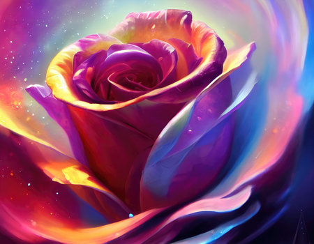 beautiful enchanting rose from a fantasy world - illustrationの素材