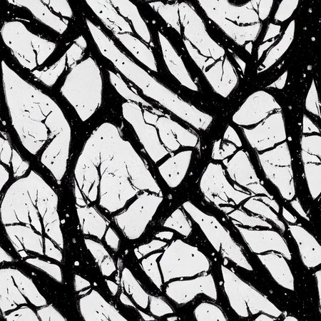 tree illustration in winter, white sky art, illustrationの素材