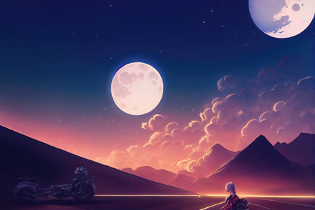 a big landscape illustration of a sci fi planet artの素材