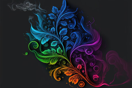 beautiful textiles colors in different styles of smoke waves artの素材