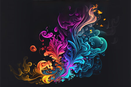 smooth textiles colors in a fluid smoke art themedの素材