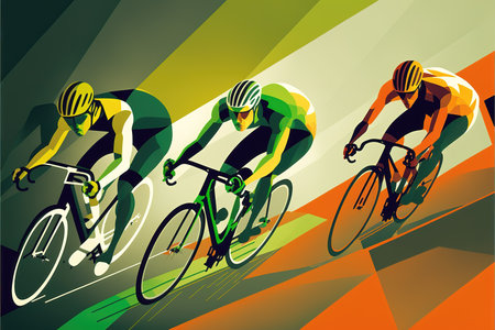 a fresh looking cyclist competition illustrationの素材