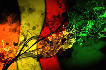 modern art illustration with a color fluid partの素材