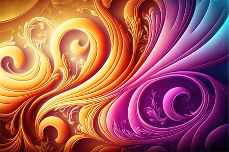 modern animation inspired color art, ocean waves as paintingの素材