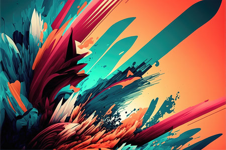 a modern art illustration of gems and crystals, only painted as colorsの素材