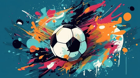 a cool soccer in a modern design, ai generated imageの素材