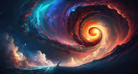 a massive black hole in space is eating the universe, lightning parts, generative ai technologyの素材