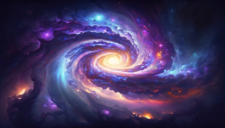 a fantasy inspired colored black hole, science artstyle, generative ai technologyの素材