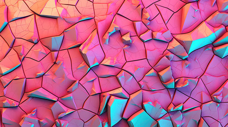 cyberpspace inspired colors for a ice cracked wallpaper, ai generated imageの素材
