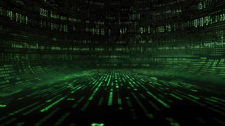 a matrix horizontal line artwork, ai generated imageの素材