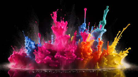 exploding powder at the ground, wallpaper artwork, ai generated imageの素材