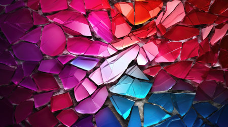 brocken ice cracked window spitter, mosaic wallpaper, ai generated imageの素材