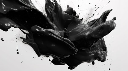 a black ink splash under water wallpaper, ai generated imageの素材