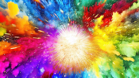 modern abstract cool color wallpaper, happy funky design, ai generated imageの素材