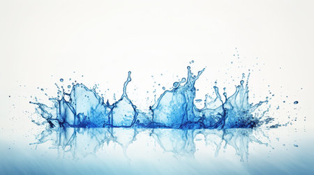 blue ink splashes into water, wallpaper design, ai generated imageの素材