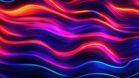 beautiful modern neon light lines, ai generated imageの素材