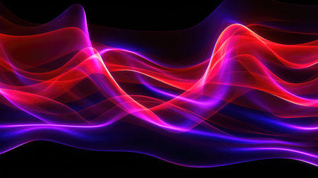 neon light mountains silhouettes, wallpaper artwork, ai generated imageの素材