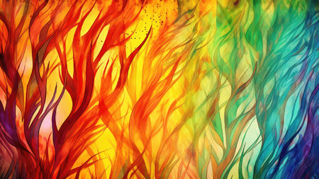 a modern colored plant in the wind poster, ai generated imageの素材