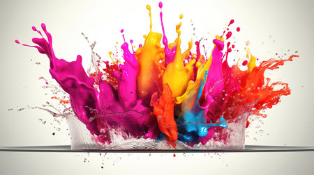 a lot of inks are exploding, powder design, ai generated imageの素材