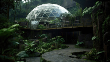 a biosphere wallpaper in the forest, ai generated imageの素材