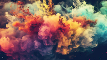 concept art style of color clouds, smoke artwork, ai generated imageの素材