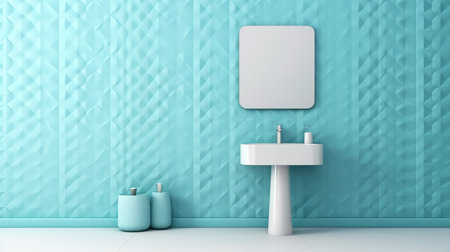 a simple and clean bathroom mockup, ai generated imageの素材