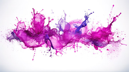 pink ink falling into water, ai generated imageの素材
