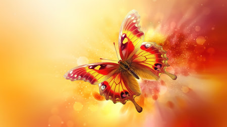 a cool modern concept art inspired butterfly wallpaper, ai generated imageの素材