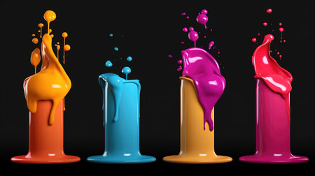 abstract ink are melting like candles, wallpaper design, ai generated imageの素材