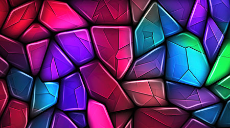 modern cartoon inspired ice cracked window, colorful mix, ai generated imageの素材
