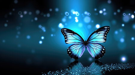 a lightning butterfly with raindrops, ai generated imageの素材