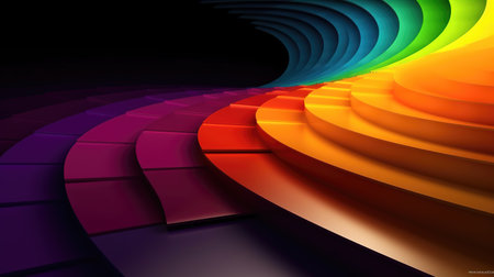 a beautiful wallpaper of steps in a modern futuristic space, ai generated imageの素材