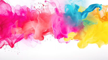 watercolor inspired wallpaper in different colors of fluid under water, ai generated imageの素材