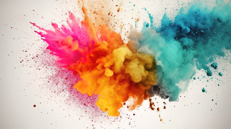 colorful powder explosion as a wallpaper artwork, ai generated imageの素材