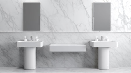 a modern architectural inspired bathroom mockup, ai generated imageの素材