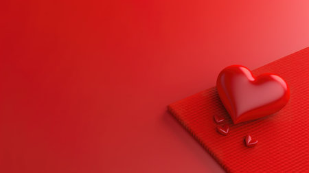a wonderful love gift card artwork, red heart style, ai generated imageの素材